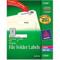 Avery Avery® Permanent Self-Adhesive Laser/Inkjet File Folder Labels, 3-7/16x2/3, WE, 1800/Box 75366